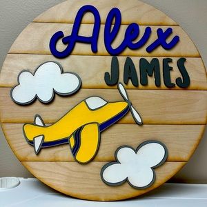 Can do any name! Custom made wooden baby sign
